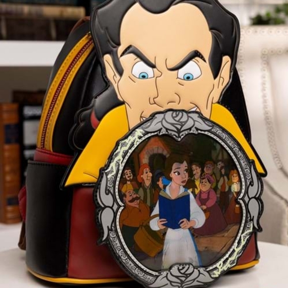 Loungefly Mini Backpack - Disney's Beauty and the Beast: Gaston, Belle, & Beast - Picture 4 of 14